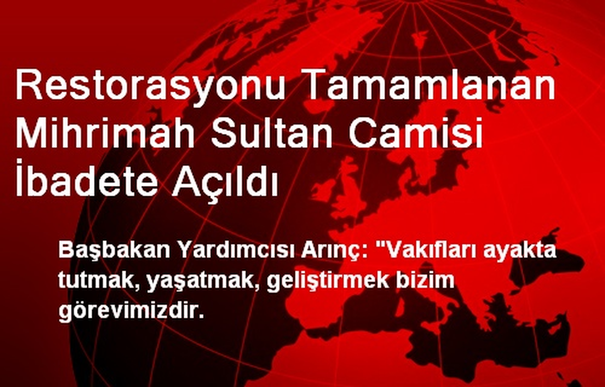 Restorasyonu Tamamlanan Mihrimah Sultan Camisi İbadete Açıldı