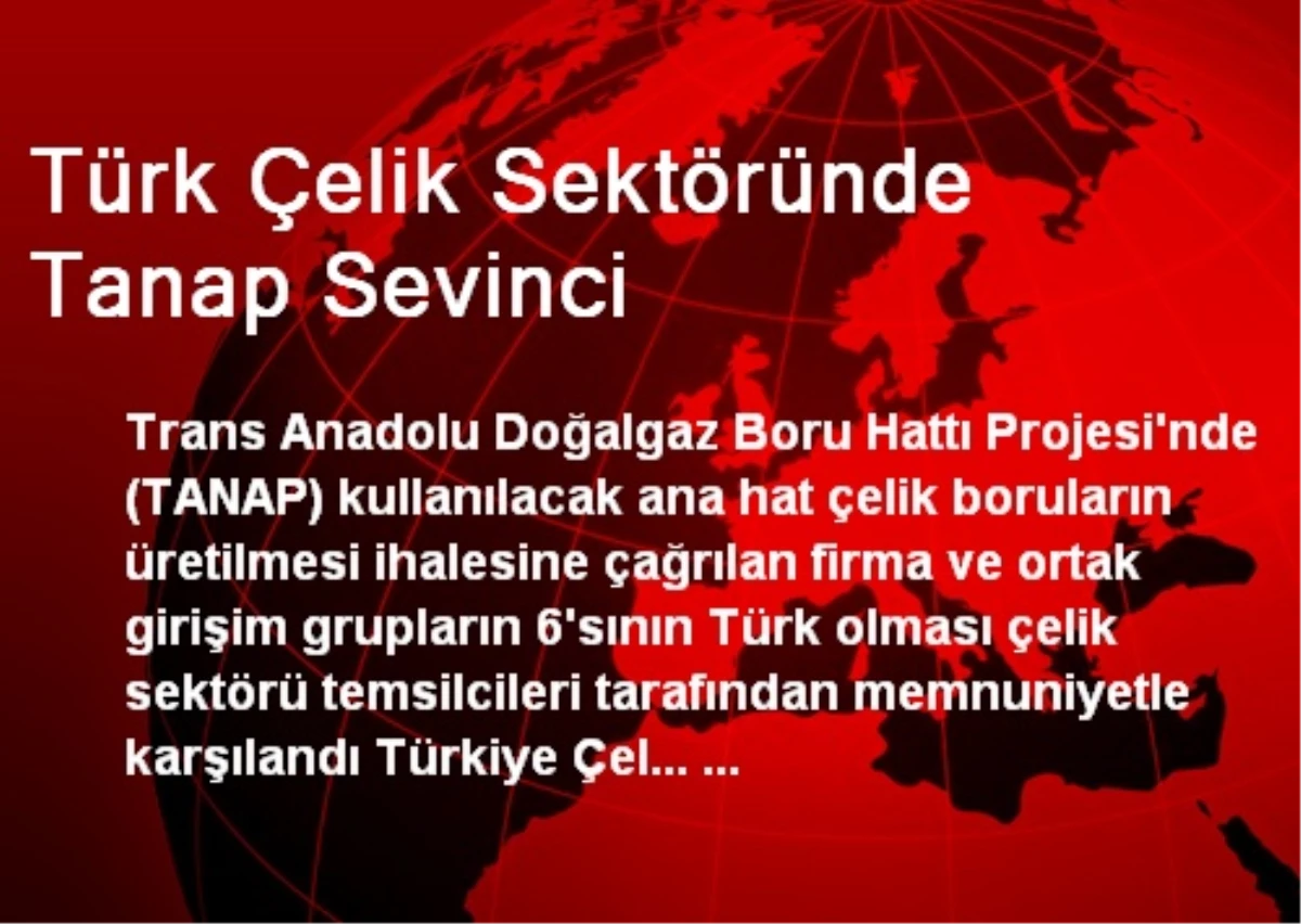 Türk Çelik Sektöründe Tanap Sevinci