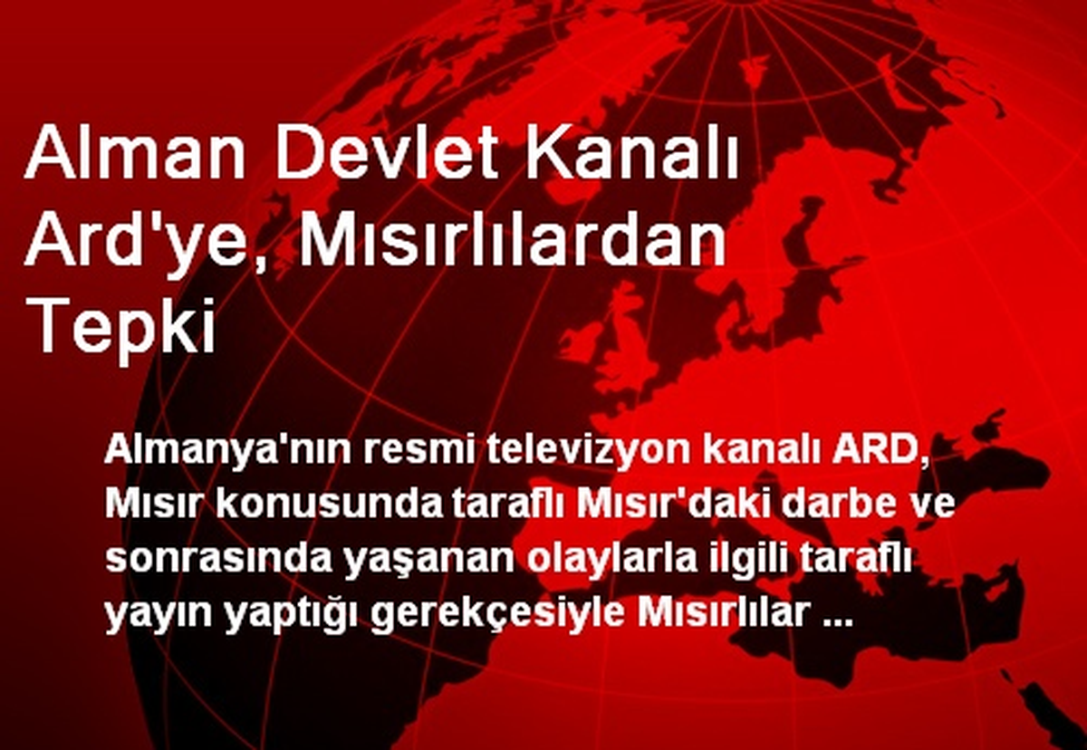 Alman Devlet Kanalı Ard\'ye, Mısırlılardan Tepki