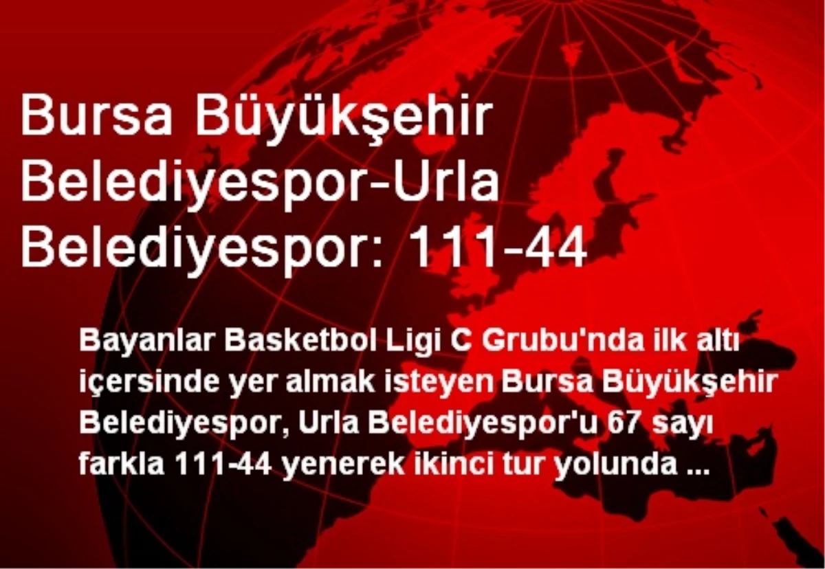 Bursa Büyükşehir Belediyespor-Urla Belediyespor: 111-44