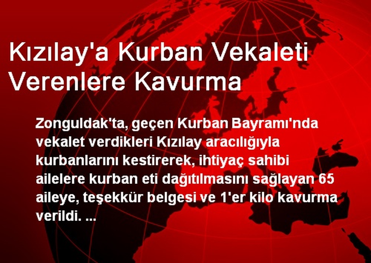 Kızılay\'a Kurban Vekaleti Verenlere Kavurma