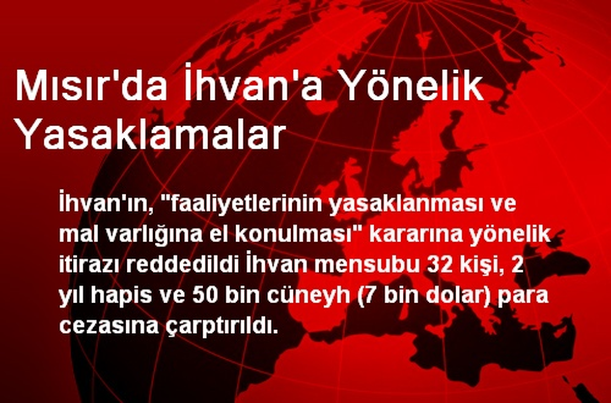 Mısır\'da İhvan\'a Yönelik Yasaklamalar