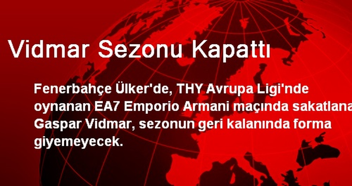 Vidmar Sezonu Kapattı