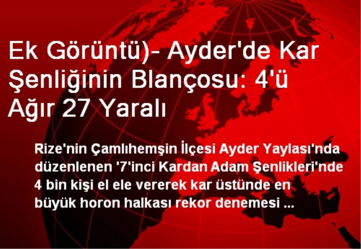 Ek Görüntü)- Ayder\'de Kar Şenliğinin Blançosu: 4\'ü Ağır 27 Yaralı