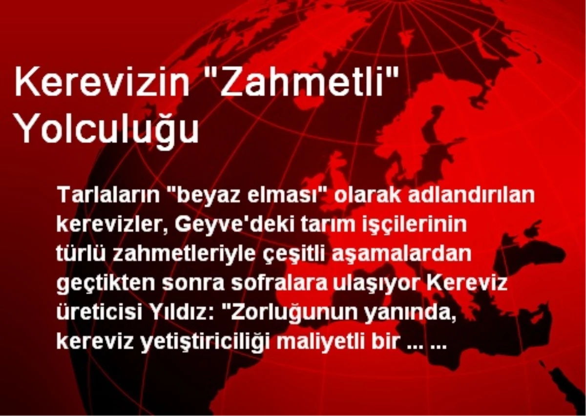 Kerevizin "Zahmetli" Yolculuğu