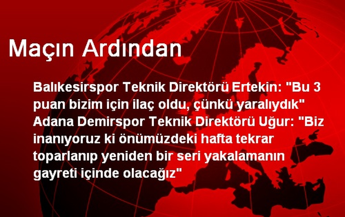 Balıkesirspor Teknik Direktörü Ertekin Açıklaması