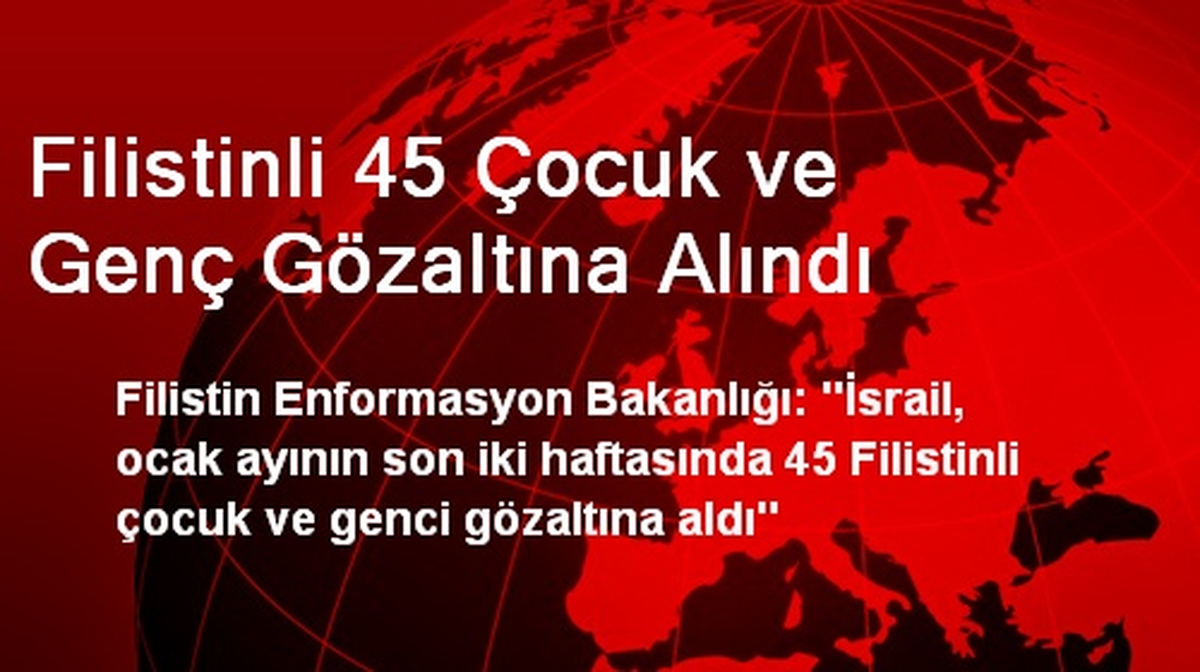 Filistinli 45 Çocuk ve Genç Gözaltına Alındı
