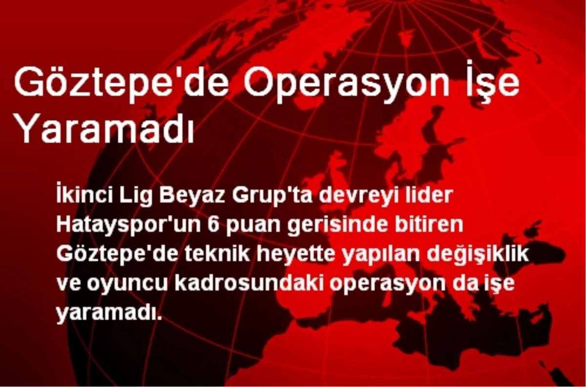 Göztepe\'de Operasyon İşe Yaramadı