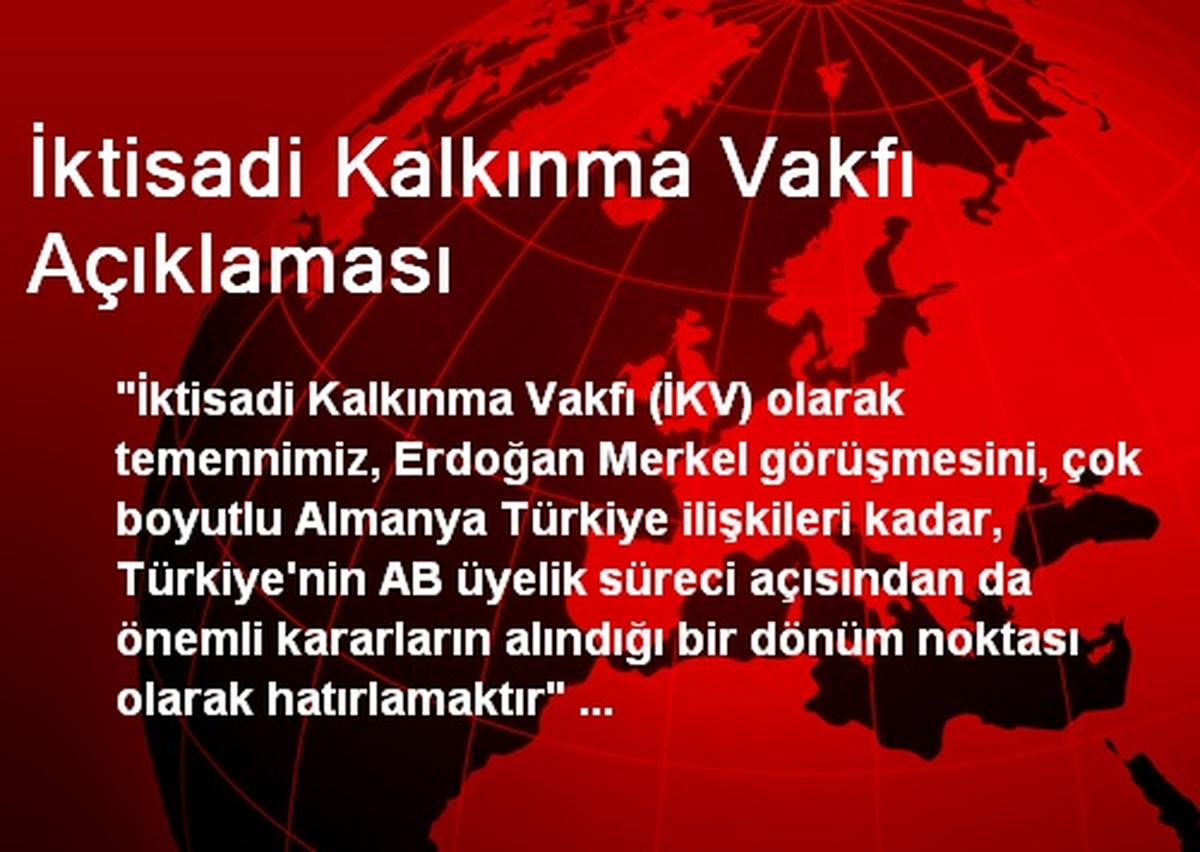 İktisadi Kalkınma Vakfı Açıklaması