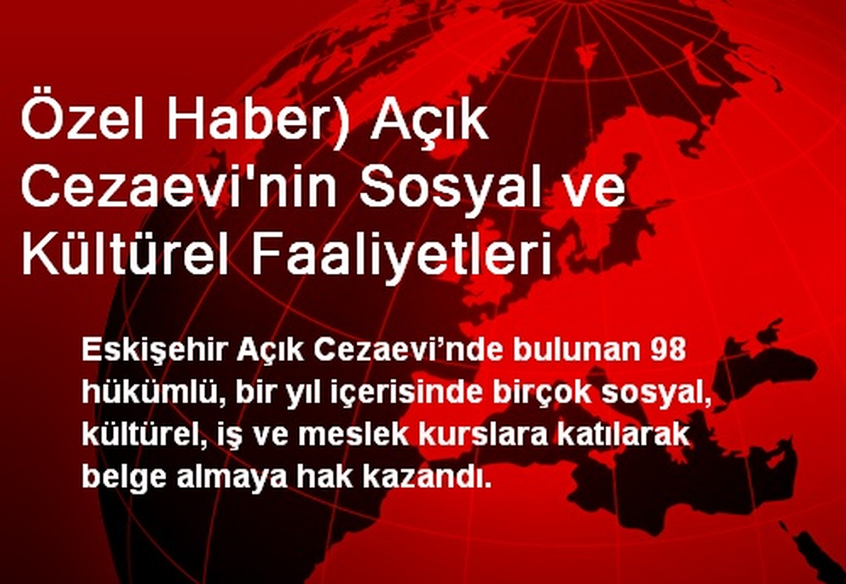 Eskişehir Açık Cezaevi\'nde Hükümlüler Sertifikalarını Aldı