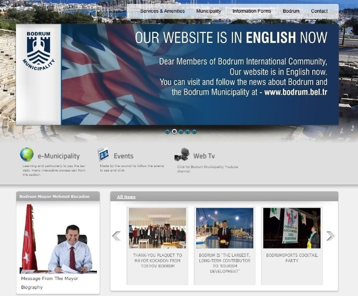 Bodrum Belediyesi Web Sitesi Artık İngilizce de Hizmet Veriyor