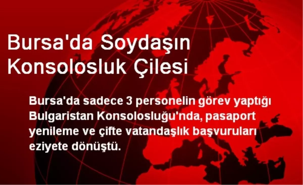 Bursa\'da Soydaşın Konsolosluk Çilesi