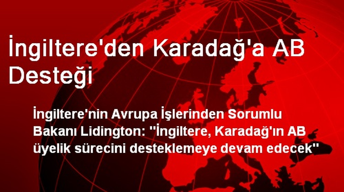 İngiltere\'den Karadağ\'a AB Desteği