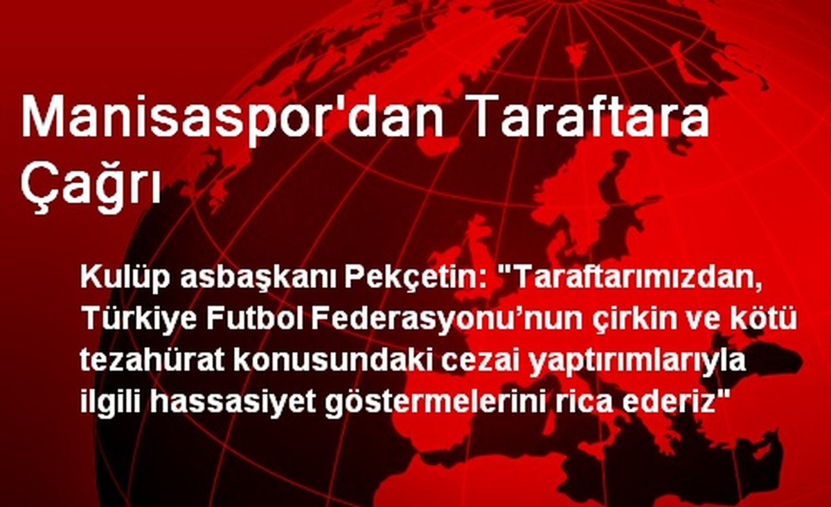 Manisaspor\'dan Taraftara Çağrı