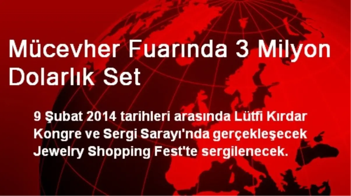 Mücevher Fuarında 3 Milyon Dolarlık Set