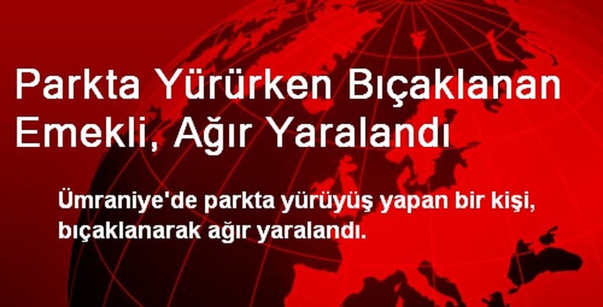 Parkta Yürürken Bıçaklanan Emekli, Ağır Yaralandı