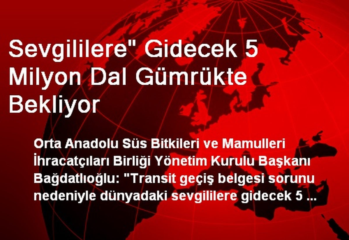 Sevgililere" Gidecek 5 Milyon Dal Gümrükte Bekliyor