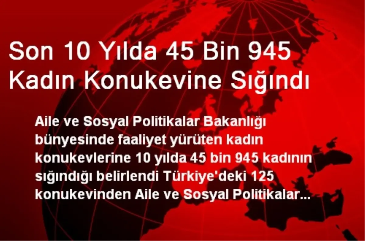 Son 10 Yılda 45 Bin 945 Kadın Konukevine Sığındı