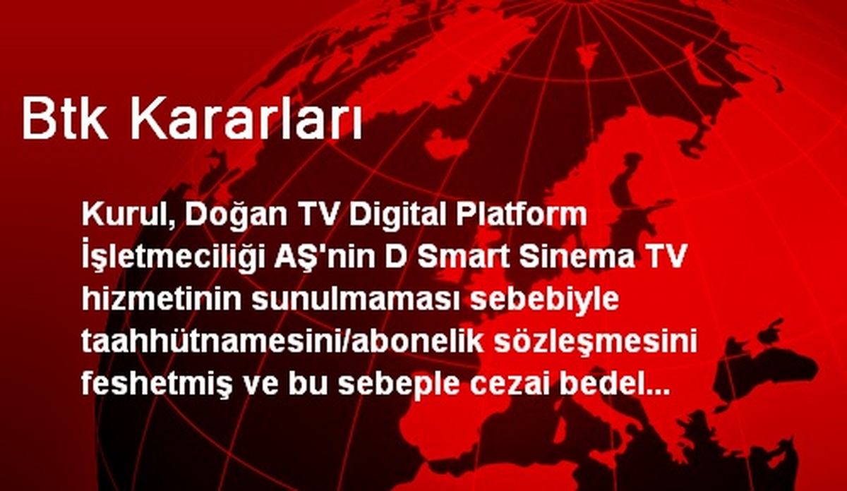 Btk Kararları