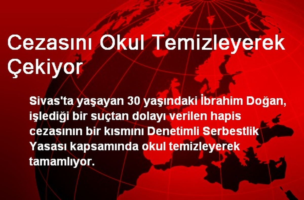 Cezasını Okul Temizleyerek Çekiyor