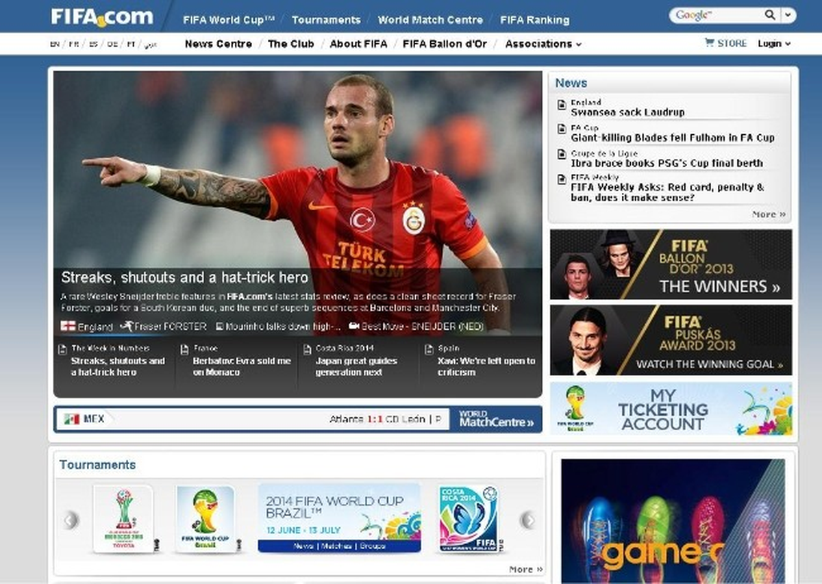 Wesley Sneıjder FIFA\'nın Manşetinde