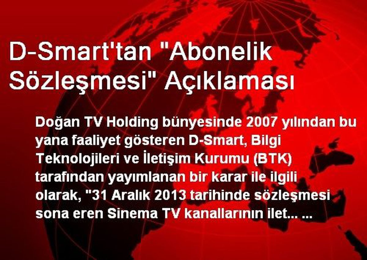 D-Smart\'tan "Abonelik Sözleşmesi" Açıklaması