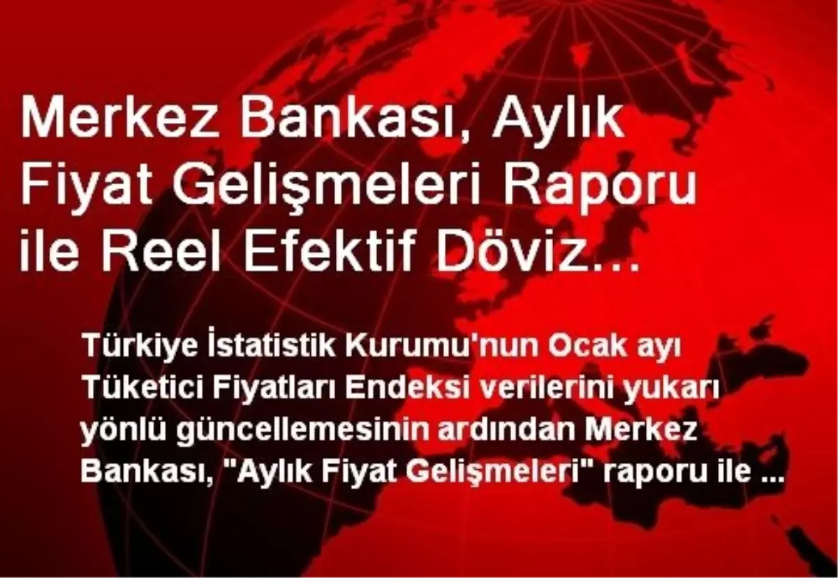 Merkez Bankası, Aylık Fiyat Gelişmeleri Raporu ile Reel Efektif Döviz Kuru Verilerini Güncelledi