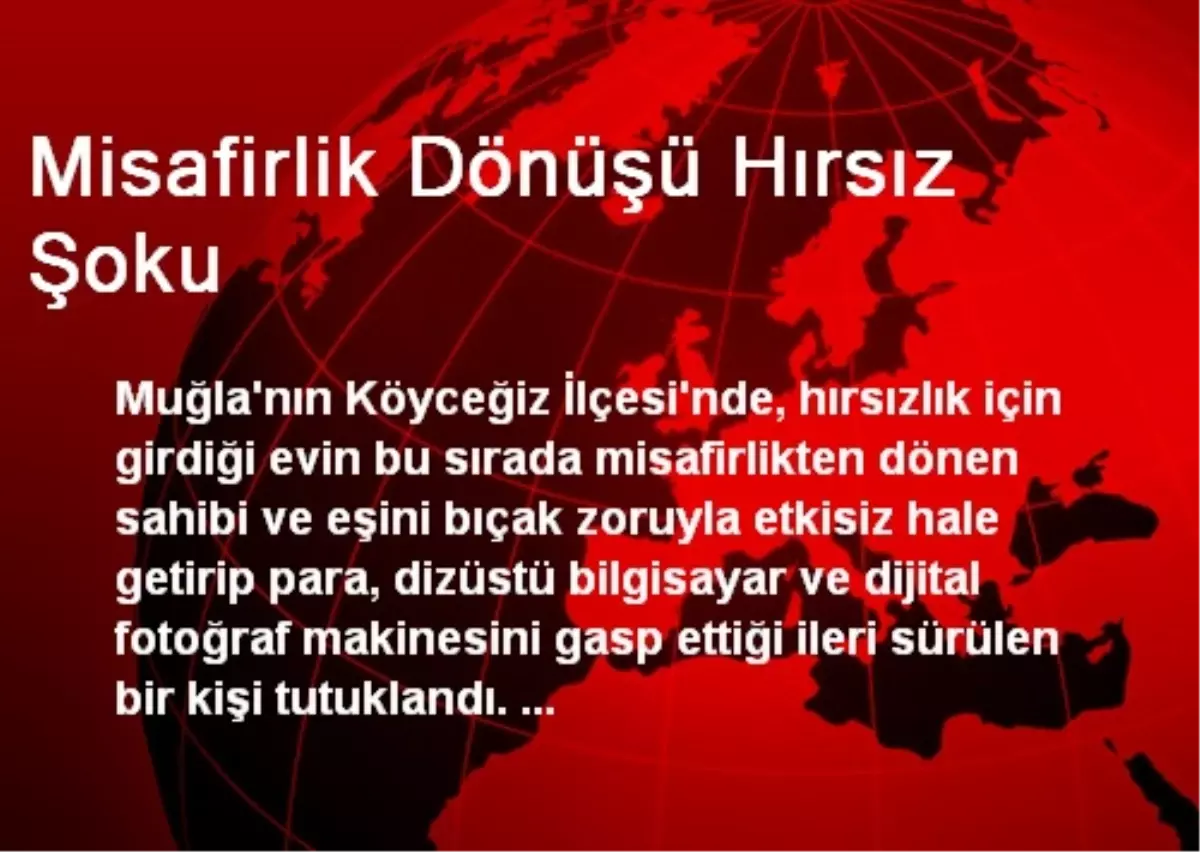 Muğla\'da Misafirlik Dönüşü Hırsız Şoku