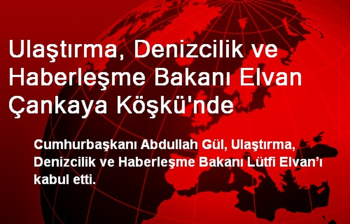 Ulaştırma, Denizcilik ve Haberleşme Bakanı Elvan Çankaya Köşkü\'nde
