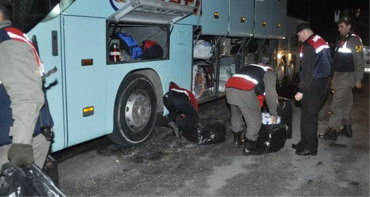 Otobüsten 20 Bin Paket Kaçak Sigara Çıktı