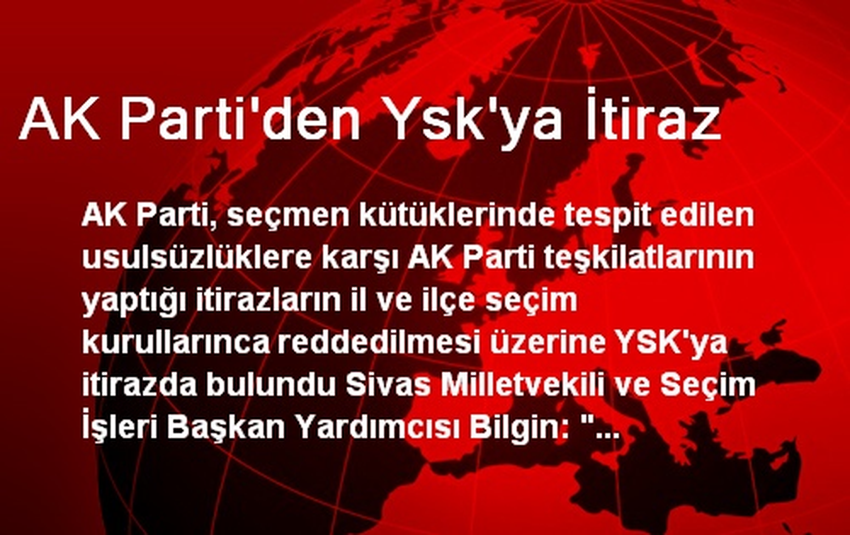 AK Parti\'den Ysk\'ya İtiraz