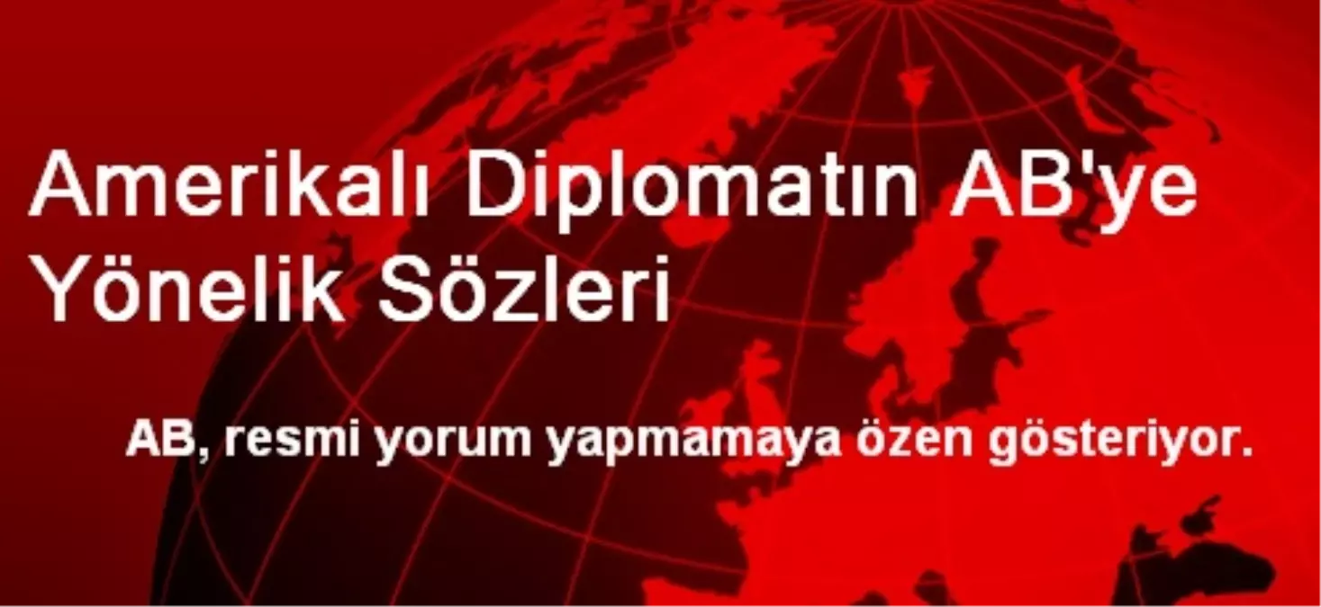 Amerikalı Diplomatın AB\'ye Yönelik Sözleri