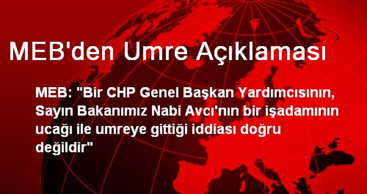 MEB\'den Umre Açıklaması