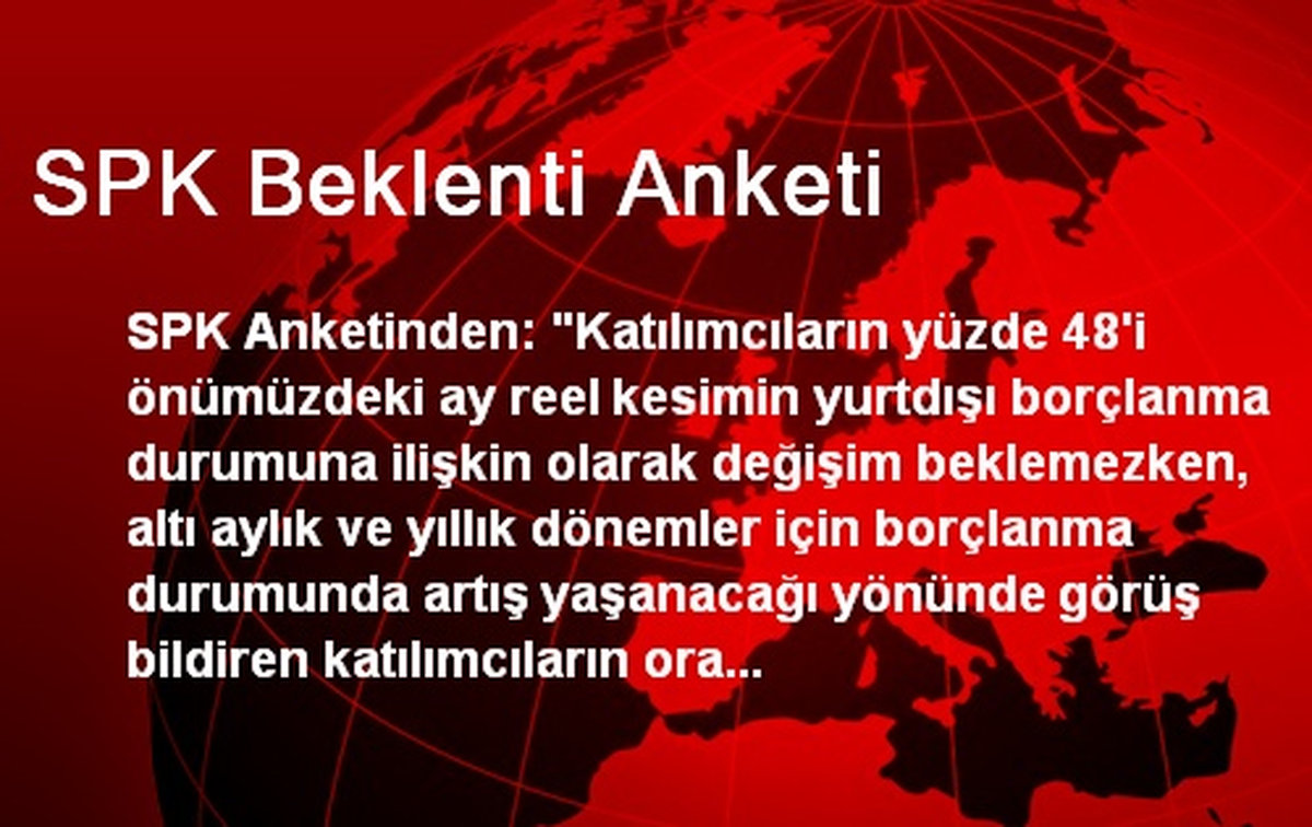 SPK Beklenti Anketi