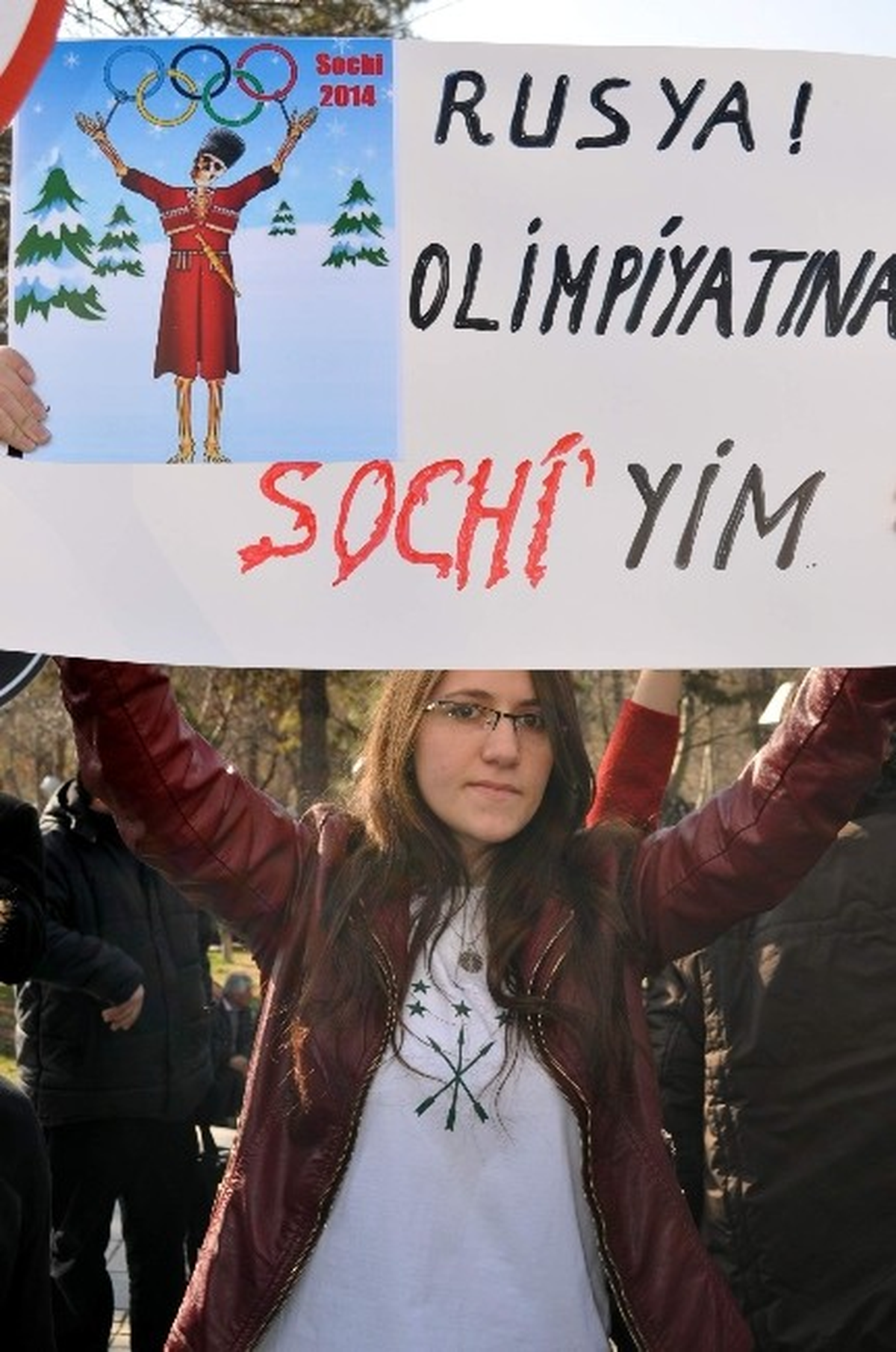 Kayseri\'de Soçi Kış Olimpiyatları Protesto Edildi