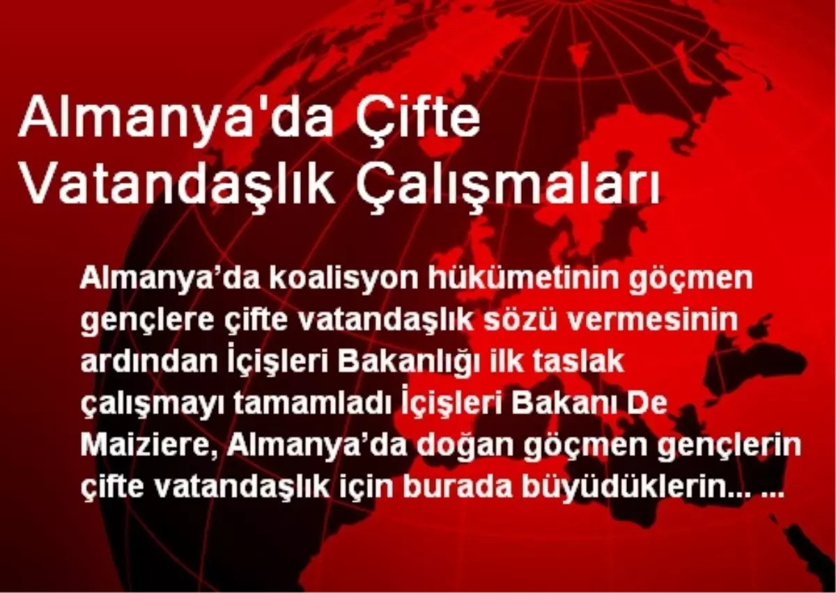 Almanya\'da Çifte Vatandaşlık Çalışmaları