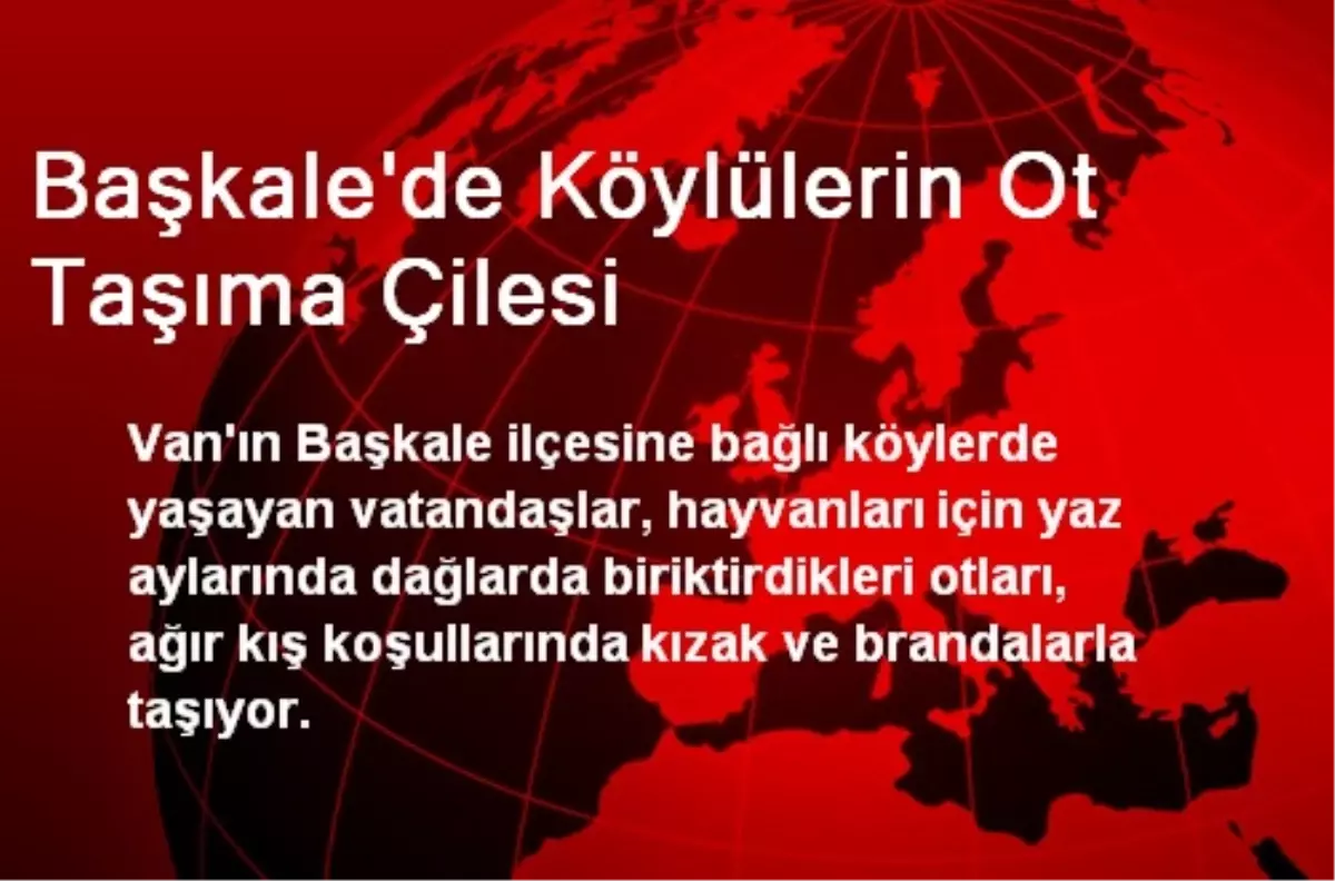 Başkale\'de Köylülerin Ot Taşıma Çilesi