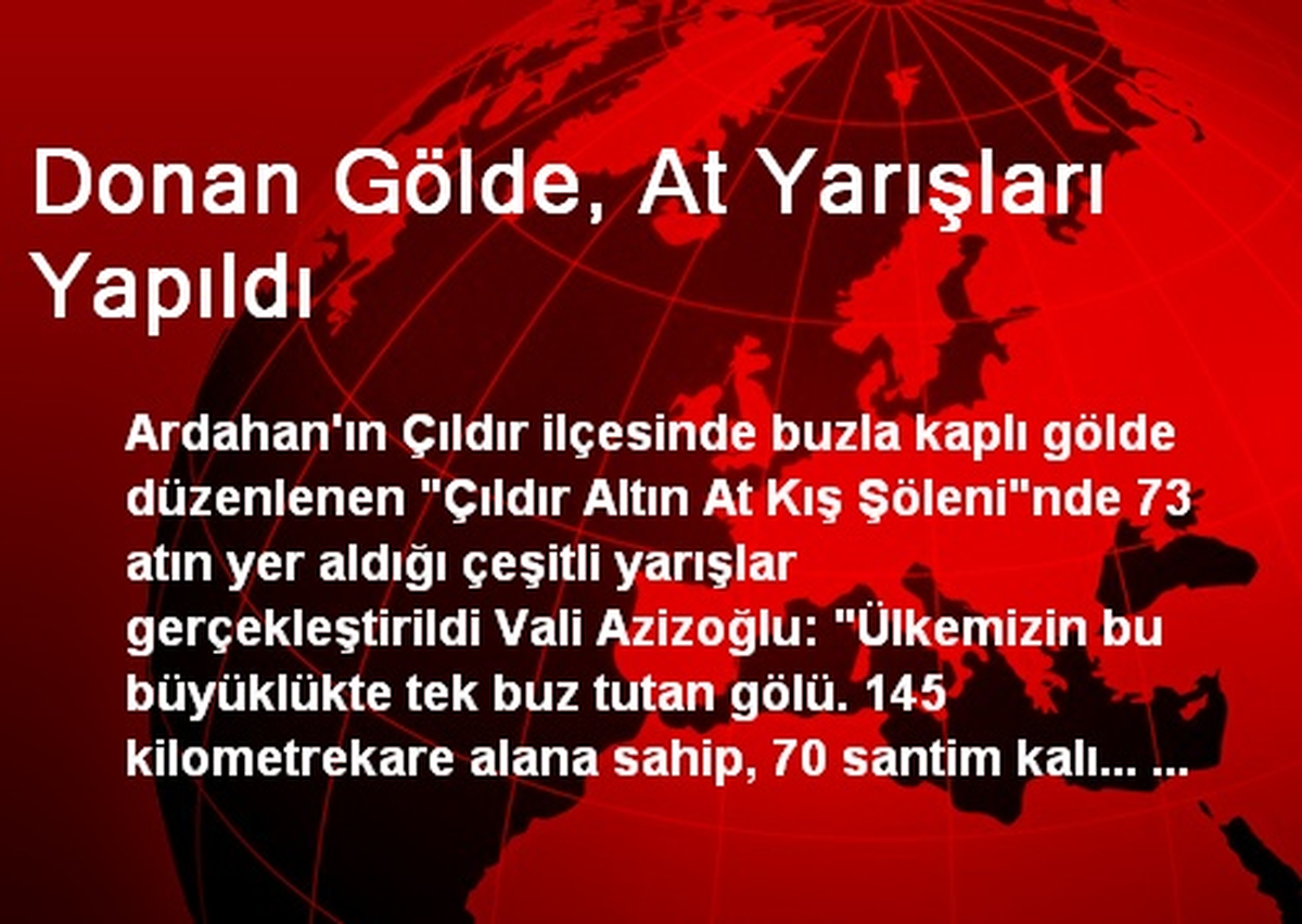 Donan Gölde, At Yarışları Yapıldı