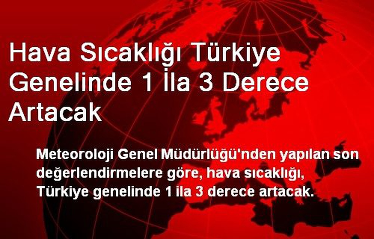 Hava Sıcaklığı Türkiye Genelinde 1 İla 3 Derece Artacak