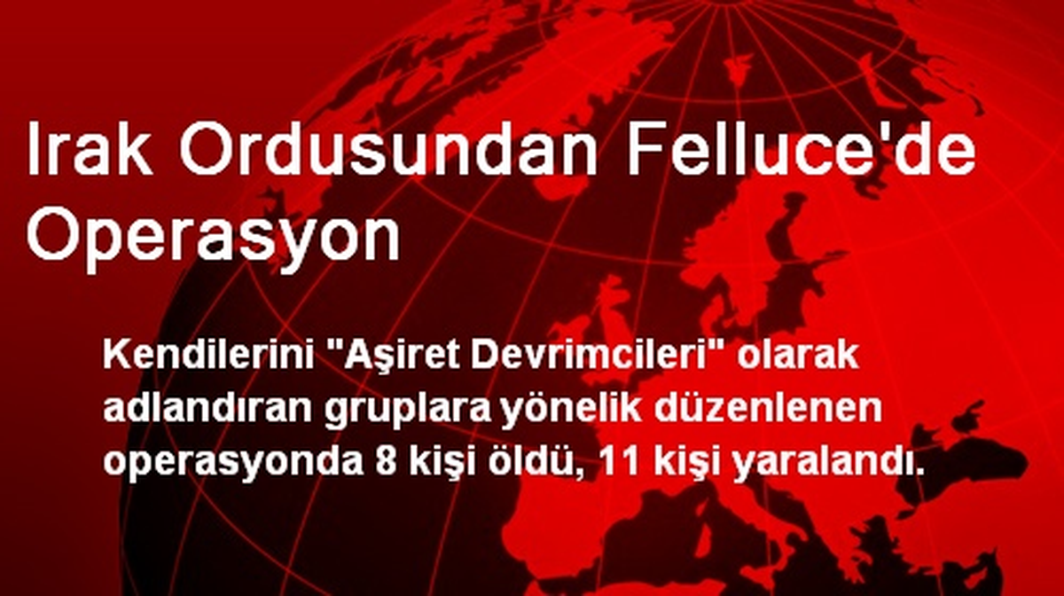 Irak Ordusundan Felluce\'de Operasyon