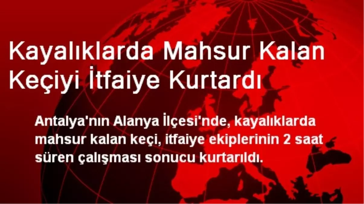 Kayalıklarda Mahsur Kalan Keçiyi İtfaiye Kurtardı