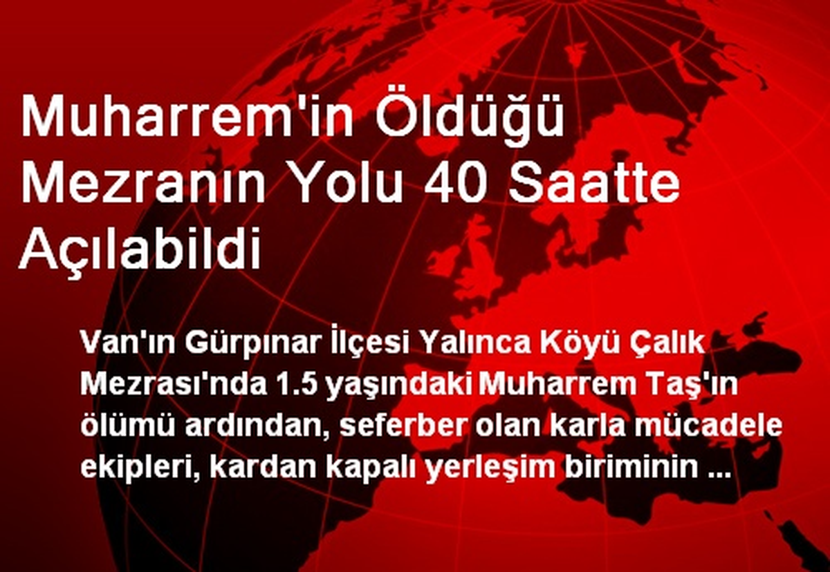 Muharrem\'in Öldüğü Mezranın Yolu 40 Saatte Açılabildi