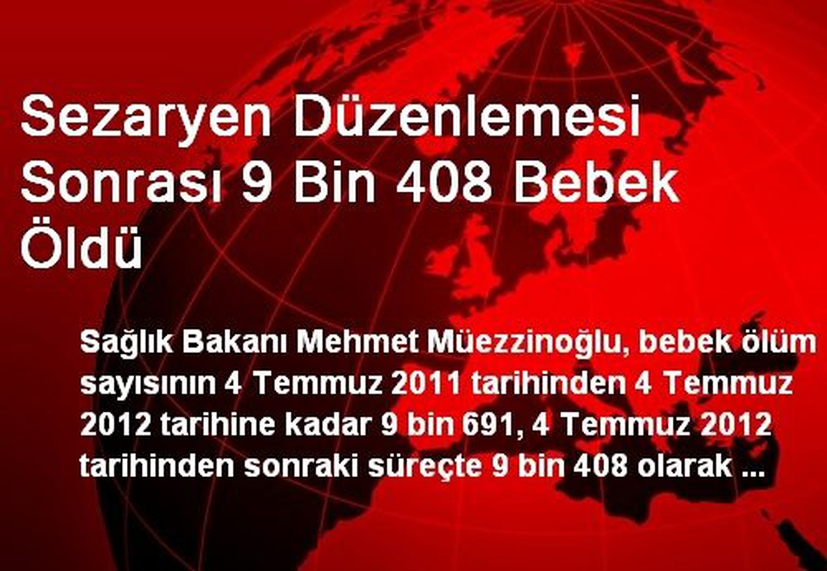 Sezaryen Düzenlemesi Sonrası 9 Bin 408 Bebek Öldü
