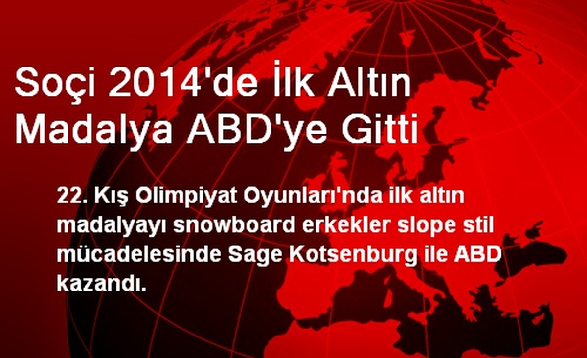 Soçi 2014\'de İlk Altın Madalya ABD\'ye Gitti