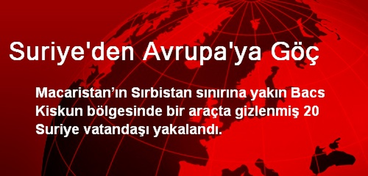 20 Suriyeli Avrupa\'ya Kaçarken Yakalandı