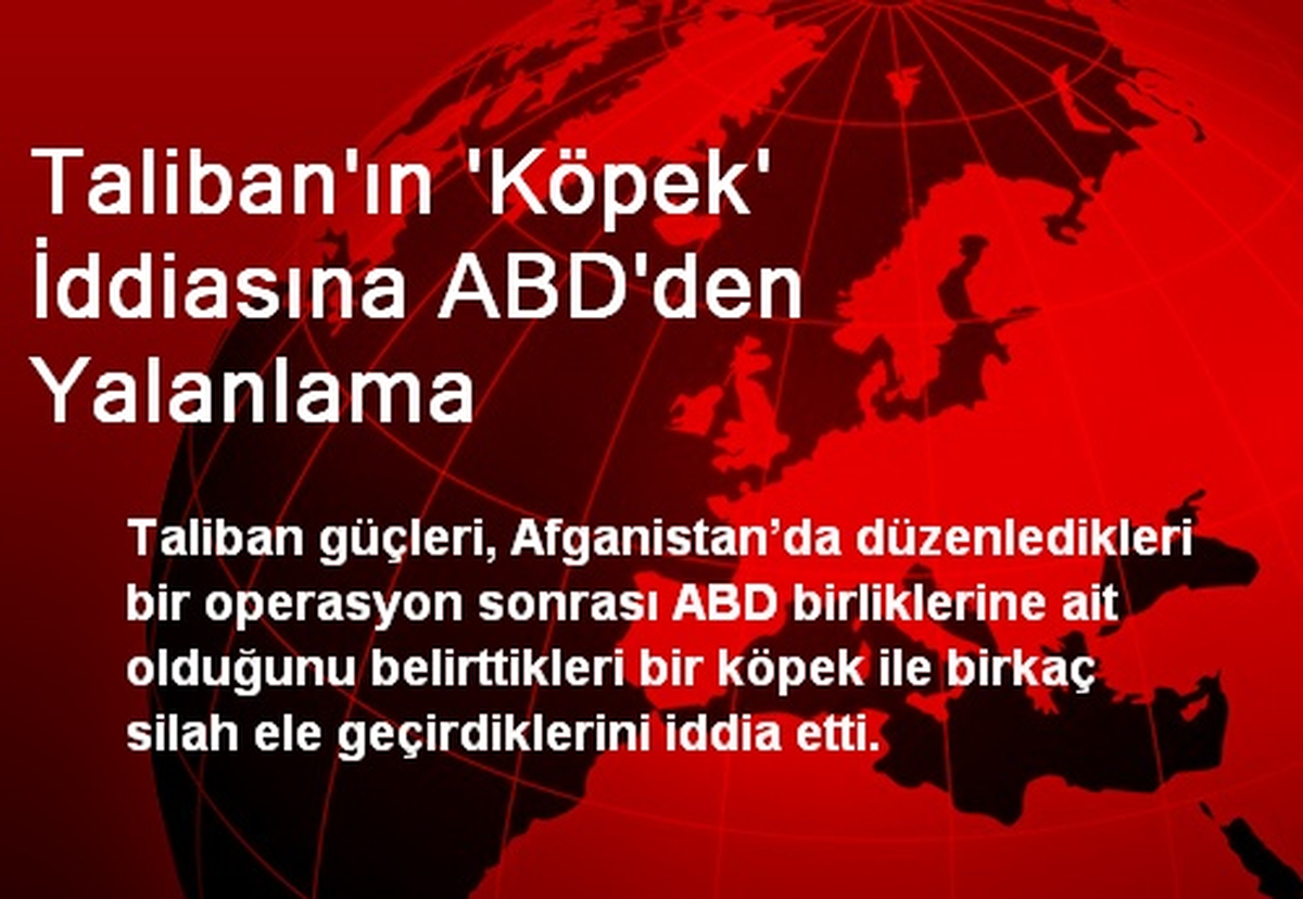 Taliban\'ın Köpek İddiasına ABD\'den Yalanlama