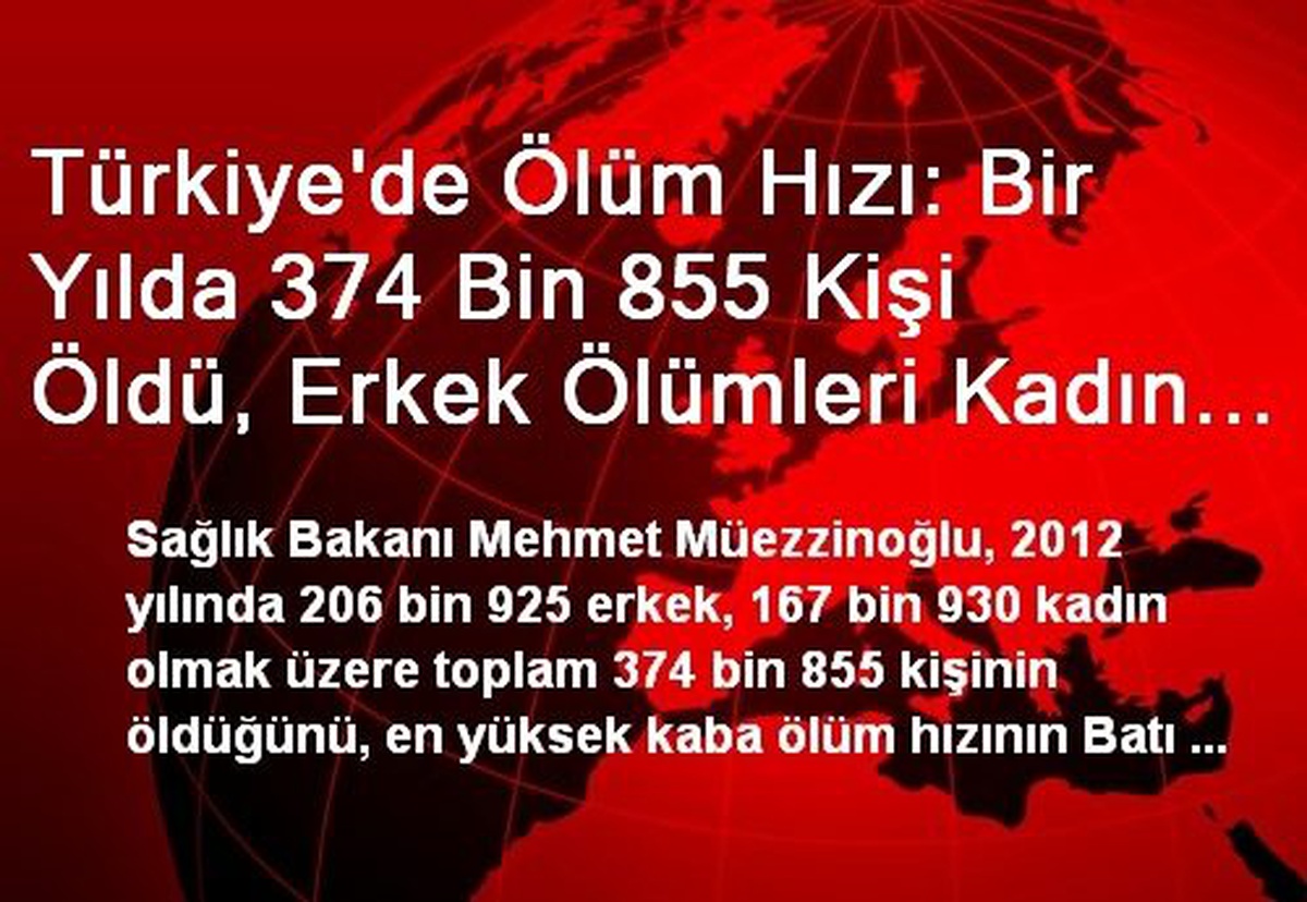 Bir Yılda 374 Bin 855 Kişi Öldü