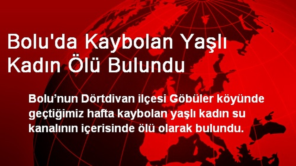 Bolu\'da Kaybolan Yaşlı Kadın Ölü Bulundu