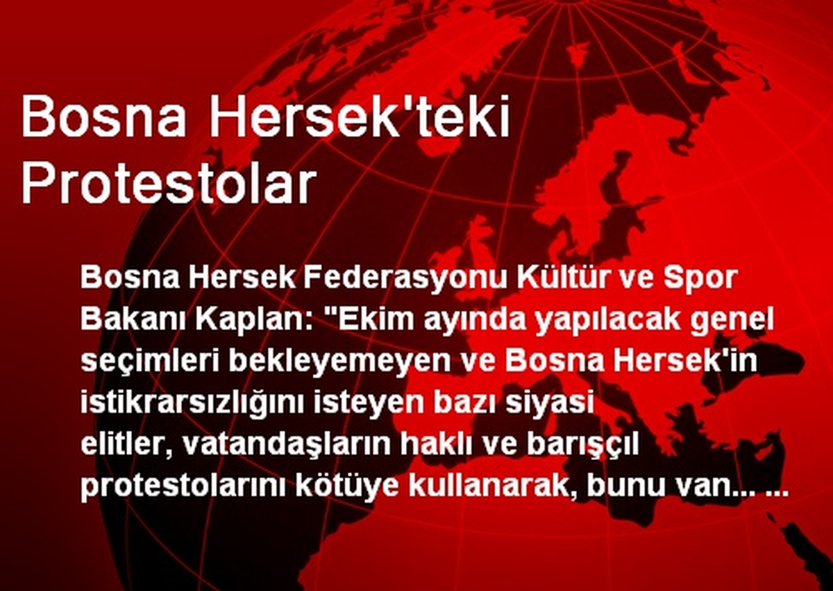 Bosna Hersek\'teki Protestolar