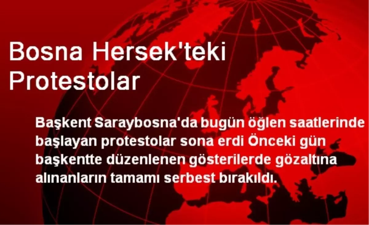 Bosna Hersek\'teki Protestolar